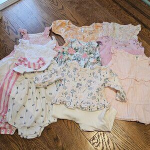 Baby Girl Summer Dress/Onsie Bundle 3-6 Months flowery girly! 10 Pieces